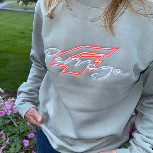 Embroidered PERREGO Crewneck - Sage
